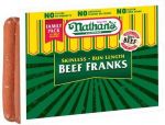 NATHN N/C BEEF FRANKS 8/1